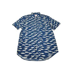 Chubbies Narwhal Hawaiian Shirt Men's Medium Short Sleeve Animals All Over Print